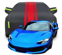 Fundas Coche para Ferrari 296 GTB, Protección para Todo Clima Funda Impermeable Anti-UV Anti Rasguño Todo Clima Automóviles Cubierta,A-Black-Red