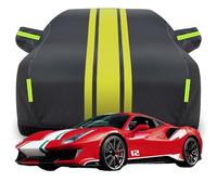 Fundas Coche para Ferrari 488 Pista Piloti Ferrari, Protección para Todo Clima Funda Impermeable Anti-UV Anti Rasguño Todo Clima Automóviles Cubierta,C-Black-Yellow