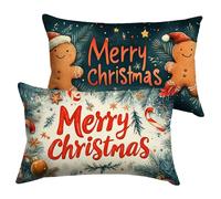 Fundas Cojin 80x40cm Turquesa Funda Cojines Navidad Cojines Sofa Terciopelo 2 Piezas Impresión de Doble cara, Cremallera Oculta, Sofá Banco Silla Balcón Dormitorio Coche Decor Otoño Printemps Y-P366