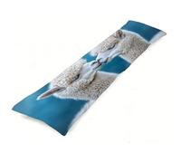 Fundas Cojines 150 x 50 cm Azul Funda de Almohada Alpaca Almohada para Dormir de Lado, Lujoso Suave Terciopelo Cojines Impresión a Doble Cara Funda Almohadas Embarazada para dormir de Lado J0-873