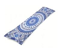 Fundas Cojines 150 x 50 cm Azul Funda de Almohada Boho Almohada para Dormir de Lado, Lujoso Suave Terciopelo Cojines Impresión a Doble Cara Funda Almohadas Embarazada para Dormir de Lado J0-602
