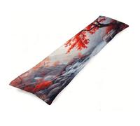 Fundas Cojines 150 x 50 cm Rojo Funda de Almohada Paisaje Almohada para Dormir de Lado, Lujoso Suave Terciopelo Cojines Impresión a Doble Cara Funda Almohadas Embarazada para dormir de Lado J0-877