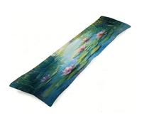 Fundas Cojines 150 x 50 cm Verde Funda de Almohada Estanque Almohada para Dormir de Lado, Lujoso Suave Terciopelo Cojines Impresión a Doble Cara Funda Almohadas Embarazada para dormir de Lado J0-837