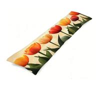 Fundas Cojines 150 x 50 cm Vistoso Funda de Almohada Tulipán Almohada para Dormir de Lado, Lujoso Suave Terciopelo Cojines Impresión a Doble Cara Funda Almohadas Embarazada para Dormir de Lado J0-510