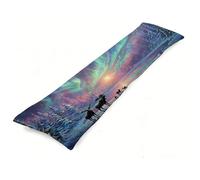 Fundas Cojines 180 x 50 cm Aurora Funda de Almohada Paisaje Almohada para Dormir de Lado, Lujoso Suave Terciopelo Cojines Impresión a Doble Cara Funda Almohadas Embarazada para dormir de Lado J0-589