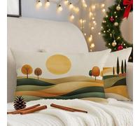 Fundas Cojines 30x50 cm Cojines Exterior Juego De 2 Funda Cojin Beige Funda Almohada Lino Doble Cara Patrón Cushion Covers para Sofá Dormitorio Cama Oficina Balcones Otoño Decorativos, Otoño 2m-82