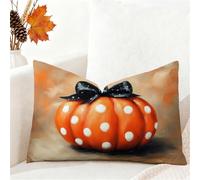 Fundas Cojines 30x50 cm Cojines Sofa Naranja Terciopelo Funda Cojin Lunares Cushion Covers Doble Cara Impresión Pillow Case para Navidena Decoración Jardín Hogar Dormitorio Sofá Cama Coche 1h-232