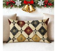 Fundas Cojines 30x50 cm Cojines Sofa Retro Lino Funda Cojin Geométrico Cushion Covers Doble Cara Impresión Pillow Case para Navidena Decoración Jardín Sala de Estar Dormitorio Sofá Cama Coche 1h-50