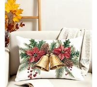 Fundas Cojines 30x50 cm Juego De 1 Cojines Exterior Navidad Funda Cojin Campana Impermeable Terciopelo Funda Almohada Doble Cara Impresión Cushion Covers para Jardín Camping Patio Terraza Coche 3s-396