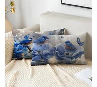 Fundas Cojines 30x50 cm Juego De 2 Cojines Exterior Azul Funda Cojin Animal Impermeable Terciopelo Funda Almohada Doble Cara Impresión Cushion Covers para Jardín Camping Patio Terraza Coche 2s-468