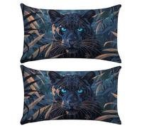Fundas Cojines 30x50 cm, Juego de 2 Fundas de Cojines Decorativas de Suave, Pantera negra Funda Cojin, Cojin para Sofa Rectangular, para Sala de Estar Sofás Camas Sillas Dormitorio Jardín Coche k-1085