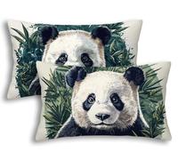 Fundas Cojines 30x50 Juego de 2 Fundas de Cojines Animal para Decoracion Hogar, Funda Almohada Panda Rectangulares de Terciopelo, Funda de Almohada para Sofá Cama Salón Dormitorio Oficina Coche -1804
