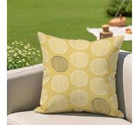 Fundas Cojines 35x35 cm, Juego de 1 Fundas de Almohada Lunares, Cuadrados Decorativos Cojines Sofá en Lino, Amarillo Cojin Exterior Impermeable para Exterior Balcón Terraza Patio Jardín, Regalo 3Z-377