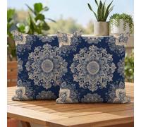 Fundas Cojines 35x35 cm Marina de guerra Cojines Sofa Juego De 2 Exterior Impermeable Funda Cojin Boho Lino Cushion Covers con Cremallera Invisible, Modernas Decorativos Jardin Terraza Patio 2h-272