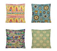 Fundas Cojines 35x35cm, 4 Piezas Vintage Boho Fundas Cojines Sofa Decoracion, Plaza Doble Cara Suave Funda Cojines Decorativos para Sala Sofá Estar Dormitorio Regalo, con Cremallera Oculta R-3522