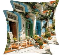 Fundas Cojines 35x35cm BalcóN del JardíN Juego de 2 Piezas Funda Cojin Exterior Impermeable Cojines Sofa Fundas, Almohadas Jardin Cama Cremallera Oculta de Decorativos Almohada Pillow Case X7JJ-385