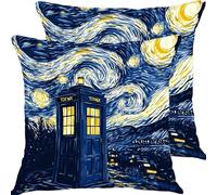 Fundas Cojines 35x35cm Cabina TelefóNica Star Juego de 2 Piezas Funda Cojin Exterior Impermeable Cojines Sofa Fundas, Almohadas Jardin Cama Cremallera Oculta de Decorativos Pillow Case X7JJ-907