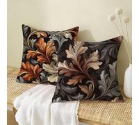 Fundas Cojines 35x35cm Planta Juego de 2,Impermeable Exterior Funda Cojin Lino,Cómodo Transpirables,Antimanchas y Durable Funda de Cojines Hojas para Primavera Salón,Dormitorio Decoración Hogar W-466