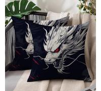 Fundas Cojines 40 x 40 cm Dragón Funda Cojin Marina De Guerra Lino 2 Piezas Impresión de Doble cara, Cremallera Oculta, Decor de Primavera Otoño Sofá al Aire Libre, Balcón, Dormitorio, Coche S#1362