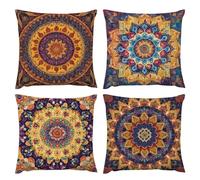 Fundas Cojines 40 x 40 Juego de 4 Fundas de Cojín de Terciopelo Cojines de Sofá Modernos Bohemia de color Funda Cojin de Sofá de Dormitorio Funda de Almohada para Exteriores Decor Pillow a-46