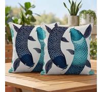 Fundas Cojines 40x40 cm Beige Cojines Sofa Juego De 2 Exterior Impermeable Funda Cojin Marina de guerra Lino Cushion Covers con Cremallera Invisible, Modernas Decorativos Jardin Terraza Patio 2h-21
