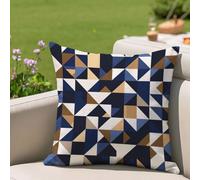 Fundas Cojines 40x40 cm Geométrico Cojines Sofa Juego De 1 Exterior Impermeable Funda Cojin Marina de Guerra Lino Cushion Covers con Cremallera Invisible, Decorativos Jardin Terraza Patio 2h-494