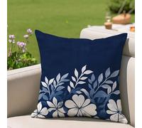 Fundas Cojines 40x40 cm Marina de guerra Cojines Sofa Juego De 1 Exterior Impermeable Funda Cojin Flor Lino Cushion Covers con Cremallera Invisible, Modernas Decorativos Jardin Terraza Patio 2h-276