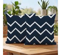 Fundas Cojines 40x40 cm Marina de guerra Cojines Sofa Juego De 2 Exterior Impermeable Funda Cojin Raya Lino Cushion Covers con Cremallera Invisible, Modernas Decorativos Jardin Terraza Patio 2h-285