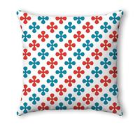 Fundas Cojines 40x40 Hoja Roja Azul Cojines Cama Sofa Lino Lavable Cuadrado con Cremallera Invisible Funda Cojin para Sofa Hogar Decoración Jardín Oficina Coche