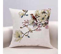 Fundas Cojines 40x40 Pájaro Beige Fundas Cojines Sofa Cuadradas Lino Cojines para Dormitorio Coche Camping Cojines para Sofa Hogar Decoración Funda Cojines