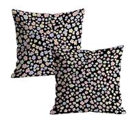 Fundas Cojines 40x40cm Juego de 2, Color Flor Patrón Fundas de Cojines Exterior Impermeable in Lino, con Cremallera Invisible, HD Iampresión Funda Cojin Sofa para Decor Hogar Dormitorio t9n-332