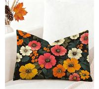 Fundas Cojines 40x60 cm Cojines Sofa Floral Terciopelo Funda Cojin Retro Cushion Covers Doble Cara Impresión Pillow Case para Navidena Decoración Jardín Hogar Dormitorio Sofá Cama Coche 1h-110