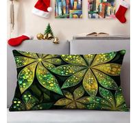Fundas Cojines 40x60 cm Juego De 1 Cojines Exterior Verde Funda Cojin Sueño Impermeable Lino Funda Almohada Doble Cara Impresión Cushion Covers para Jardín Patio Coche Otoño Navidad Decorativos 3s-14