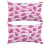 Fundas Cojines 40x60 cm Juego de 2 Funda de Cojine de Terciopelo Rosa Morado Cojines para Sofa Suave Funda de Almohada para Decoración del Hogar Sofá Silla Cama Sala de Estar Jardin (Hoja) -XY164