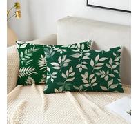 Fundas Cojines 40x70 cm Juego De 2 Cojines Exterior Verde Funda Cojin Hoja Impermeable Terciopelo Funda Almohada Doble Cara Impresión Cushion Covers para Jardín Camping Patio Terraza Coche 2s-450