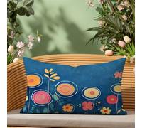 Fundas Cojines 40x70 Rectangular Cojines Azul Funda Cojin con Cremallera Invisible, Terciopelo Lavable Suave Transpirable para Sofa Jardín Silla Casa Cama Decorativos, Regalo Mujer, Flor, A*343