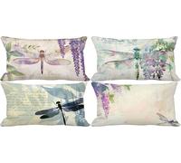 Fundas Cojines 40x80 Juego de 4 Púrpura Cojines Exterior Suave Cushion Covers Animal Diseño Estampado con Cremallera Invisible para Verano Otoño Exterior Jardín Patio Coche Decorativos Regalo g21-46