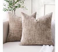 Fundas Cojines 45x45 Beige Chenilla Decorativos Boho Funda Almohada Cuadrada Elegante Modernas Decoracion Hogar Cushion Covers Funda Cojin 45 x 45 Marron Cojines para Sofa Cama Sala Dormitorio Salon