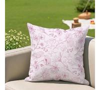 Fundas Cojines 45x45 cm, Juego de 1 Fundas de Almohada Flor, Cuadrados Decorativos Cojines Sofá en Lino, Morado Claro Cojin Exterior Impermeable para Exterior Terraza Patio Jardín, Regalo 3Z-163