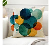 Fundas Cojines 45x45 Cojines Exterior Azul Juego de 2 Impermea Lino Estampado Abstracto Fundas de Almohada Decorativa Boho Cojín Cubierta para Cuadros Decoracion Salon Modernos,Dormitorio,Sofá, G6-893
