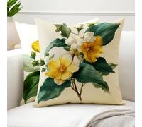 Fundas Cojines 45x45 Cojines Exterior Planta Juego de 2 Impermea Lino Estampado Flores Fundas de Almohada Decorativa Boho Cojín Cubierta para Cuadros Decoracion Salon Modernos, Dormitorio, Sofá G6-931