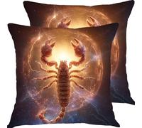 Fundas Cojines 45x45cm EscorpióN De ConstelacióN Juego de 2 Piezas Funda Cojin Exterior Impermeable Cojines Sofa Fundas, Almohadas Jardin Cama Cremallera Oculta de Decorativos Pillow Case X7JJ-928