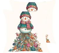 Fundas Cojines 45x45cm Navidad De MuñEcos De Nieve Juego de 2 Piezas Funda Cojin Exterior Impermeable Cojines Sofa Fundas, Almohadas Jardin Cama Cremallera Oculta de Decorativos Pillow Case X7JJ-939