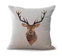 Fundas Cojines 50x50 Ciervo Marrón Grisáceo Cojines Sofa Decoración Cojines Cama Lino Cojines para Sofa Hogar Dormitorio Jardín Oficina Coche Funda Cojin