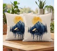 Fundas Cojines 50x50 cm Beige Cojines Sofa Juego De 2 Exterior Impermeable Funda Cojin Marina de guerra Lino Cushion Covers con Cremallera Invisible, Modernas Decorativos Jardin Terraza Patio 2h-288