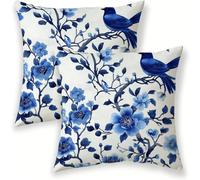 Fundas Cojines 50x50 cm Impermeable para Exteriores, Marina de guerra Fundas de Cojines con Cremallera, Natural Almohadas Decorativas Sala, Terciopelo para Dormitorio Sofá Jardín Regalo Mujer SJ-121