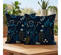 Fundas Cojines 50x50 cm Marina de guerra Cojines Sofa Juego De 2 Exterior Impermeable Funda Cojin Plantas Lino Cushion Covers con Cremallera Invisible, Modernas Decorativos Jardin Terraza Patio 2h-287