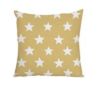Fundas Cojines 50x50 Estrella Amarilla Mostaza Cojines Cama Sofa Lino Lavable Cuadrado con Cremallera Invisible Funda Cojin para Sofa Hogar Decoración Jardín Oficina Coche