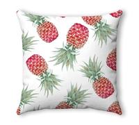 Fundas Cojines 50x50 Piña Tropical Verde Cojines Cama Sofa Lino Lavable Cuadrado con Cremallera Invisible Funda Cojin para Sofa Hogar Decoración Jardín Oficina Coche