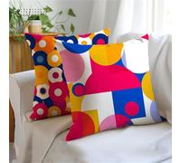 Fundas Cojines 50x50cm 2 Piezas, rojo Cojines Exterior Europa del Norte Funda Cojin Impermeabile, Cushion Covers Cuadradas de Lino Impresión a Doble Cara para Sofá Dormitorio Jardín Decoración JX-854